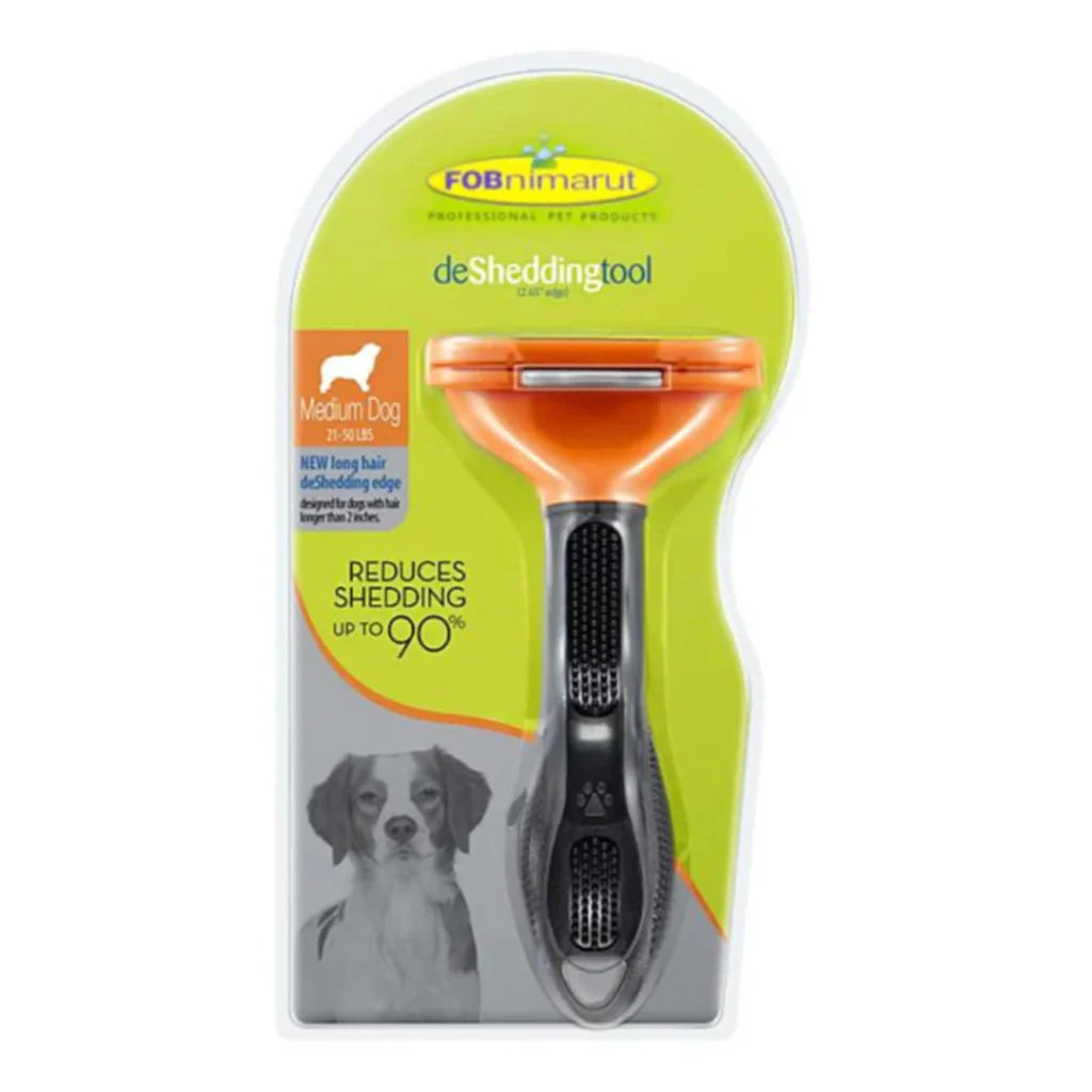 Peine deslanador profesional FOBminator acero mango antideslizante para perros